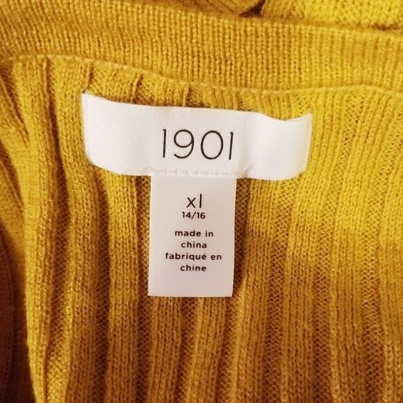 1901 Girls Mustard Ribbed Knit Sweater - Picture 4 of 6